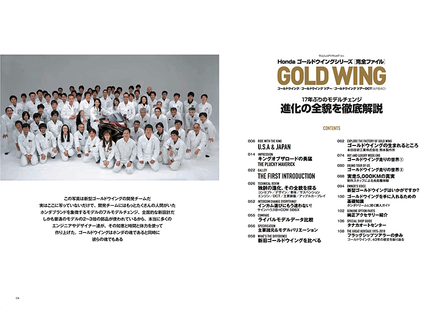 HONDA GOLDWING シリーズ 完全ファイル もくじ